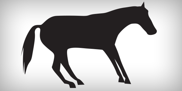 ilustração minimalista de um cavalo para alivido dos membros afetados devido a uma laminite.