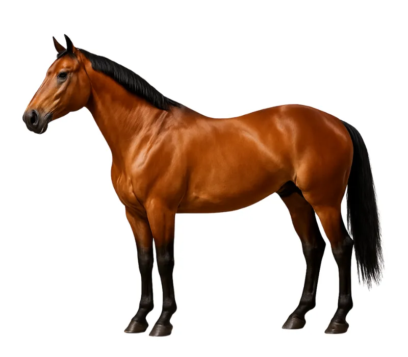 Golden chestnut horse coat color on a horse with a soft red body and golden highlights