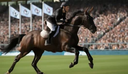 Caballos olímpicos en competición de hipismo