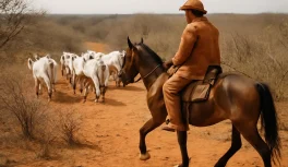 Arena moderna de vaquejada com público e estrutura profissional no Nordeste do Brasil